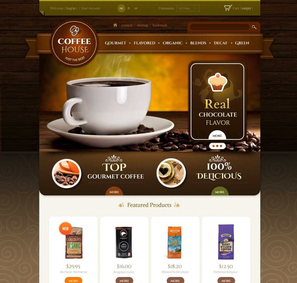 Coffee Shop PSD Template #49556