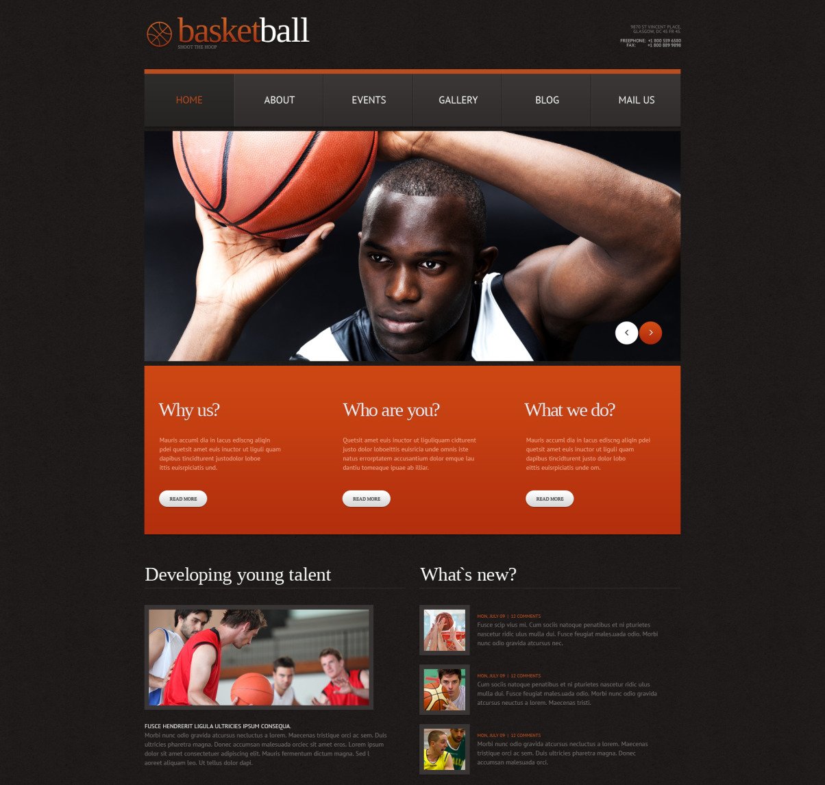 Download Basketball Responsive WordPress Theme – TemplateMonster | Premium themes & Plugins