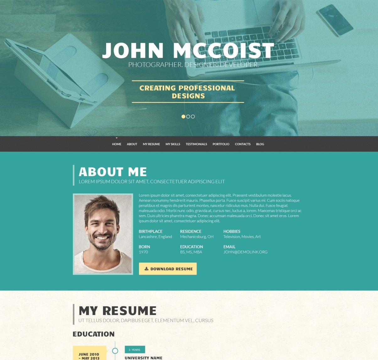 Persuasive Web Portfolio WordPress Theme #50910