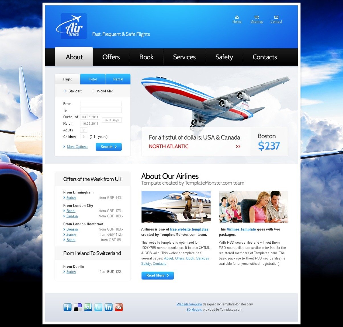 free-website-template-for-airlines-company-website-template