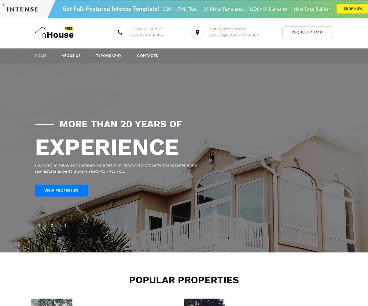 Property Management Website Template Collection