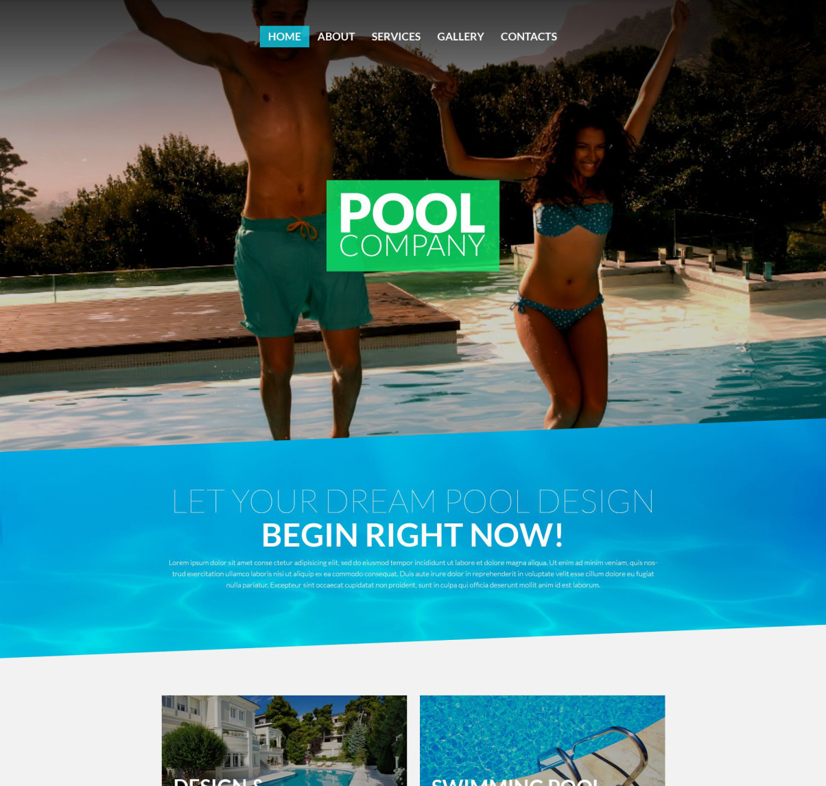 Swimming Pool Responsive Website Template #51998