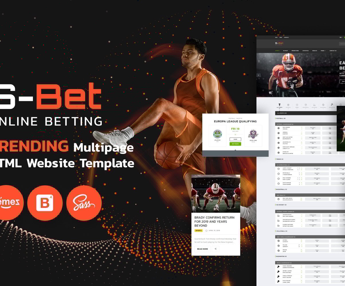 S Bet Online Betting Multipage HTML Website Template
