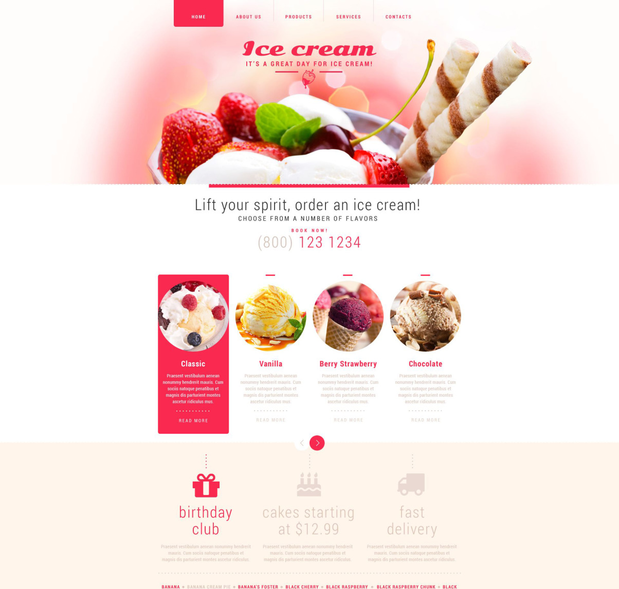 Ice Cream Website Template 52713 TemplateMonster