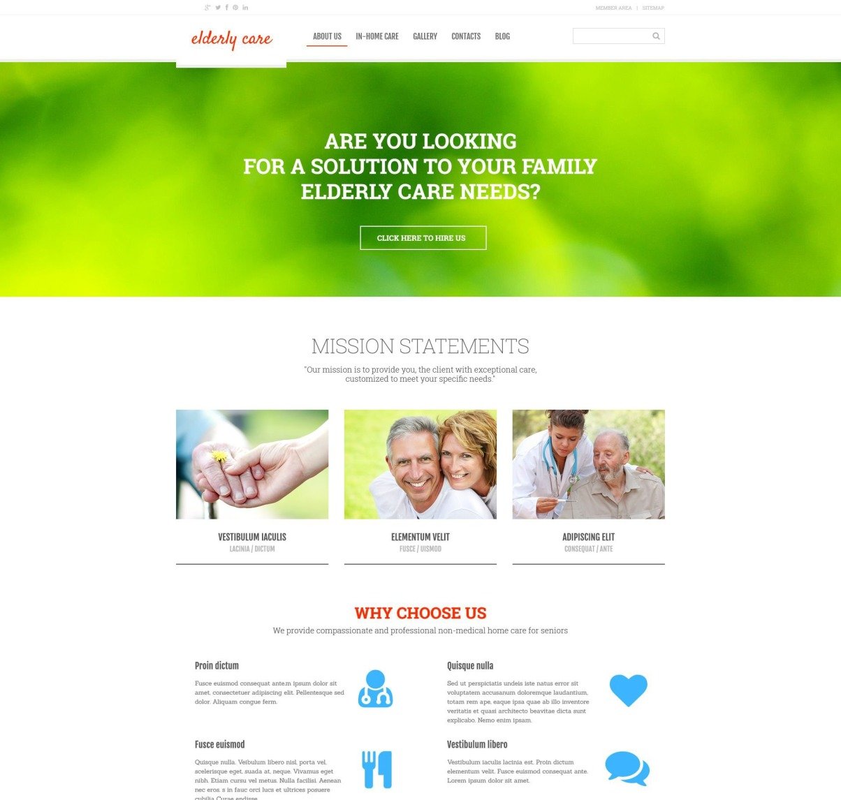 Elderly Care Responsive WordPress Theme #52970