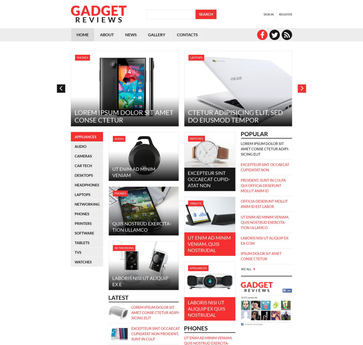 Electronics Reviews Joomla Template