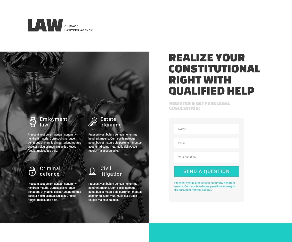 Landing Page Template #53359 für Anwaltskanzlei