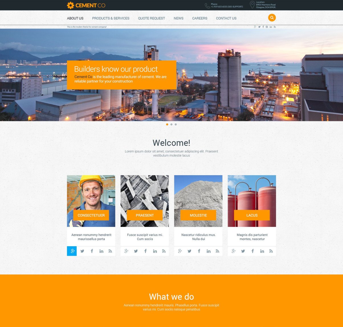 Cement Company Website Template