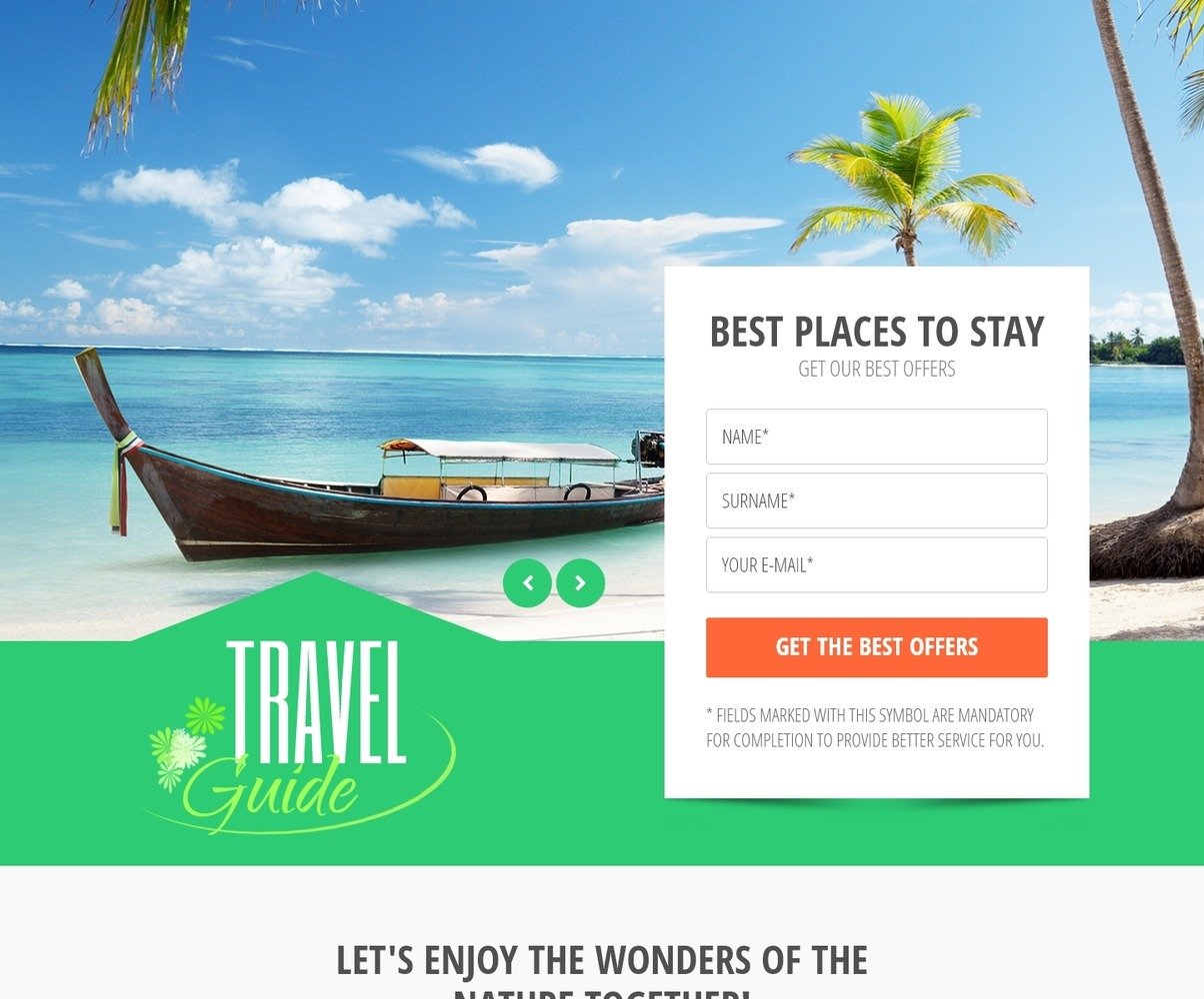 Travel Guide Landing Page HTML5 Template