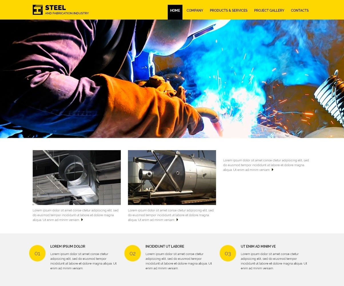 Steelworks Responsive Website Template #54021
