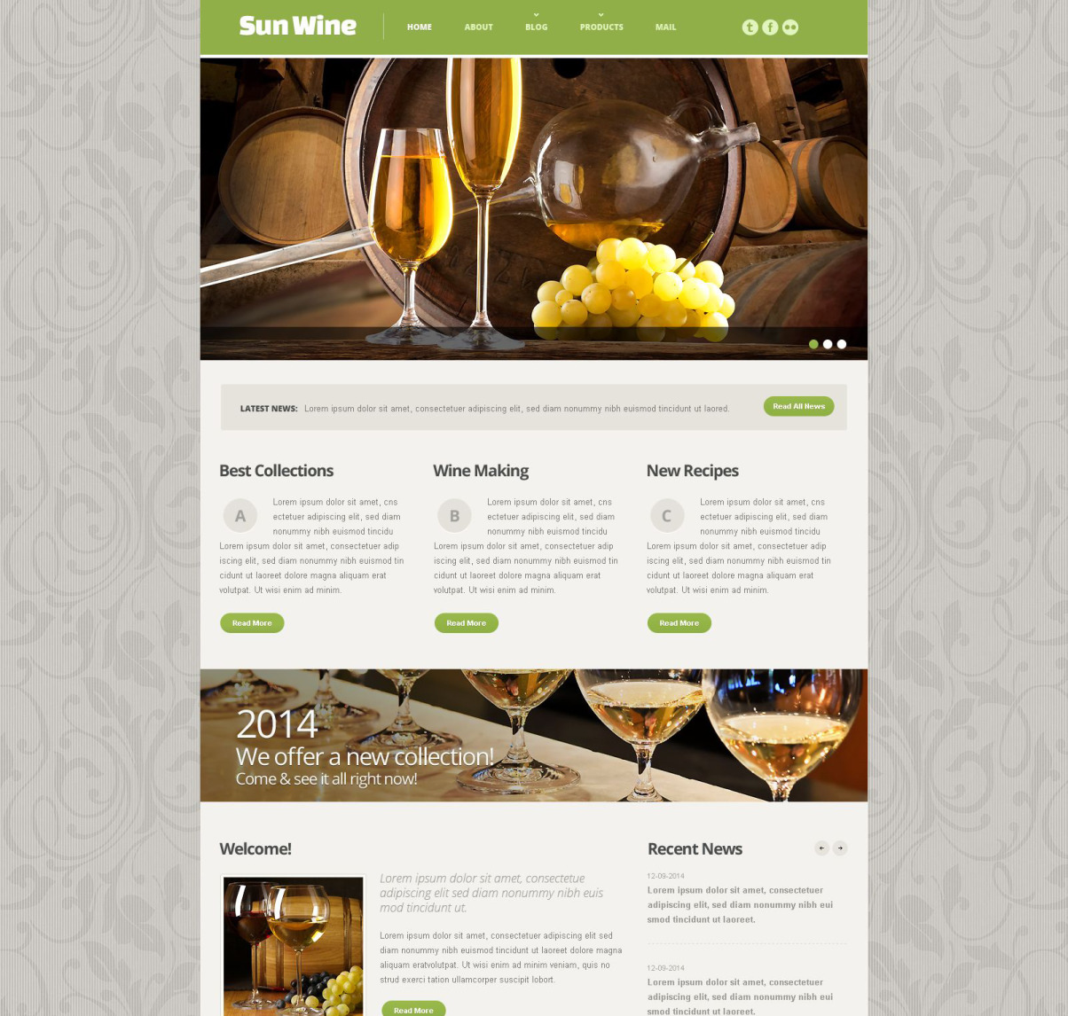 Wine Responsive Website Template #54014