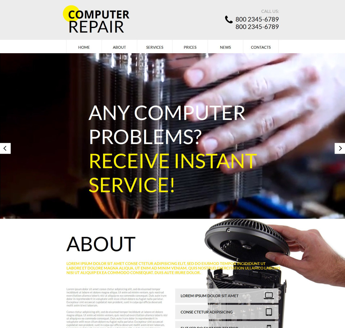 Computer Repair Moto CMS HTML Template 55321