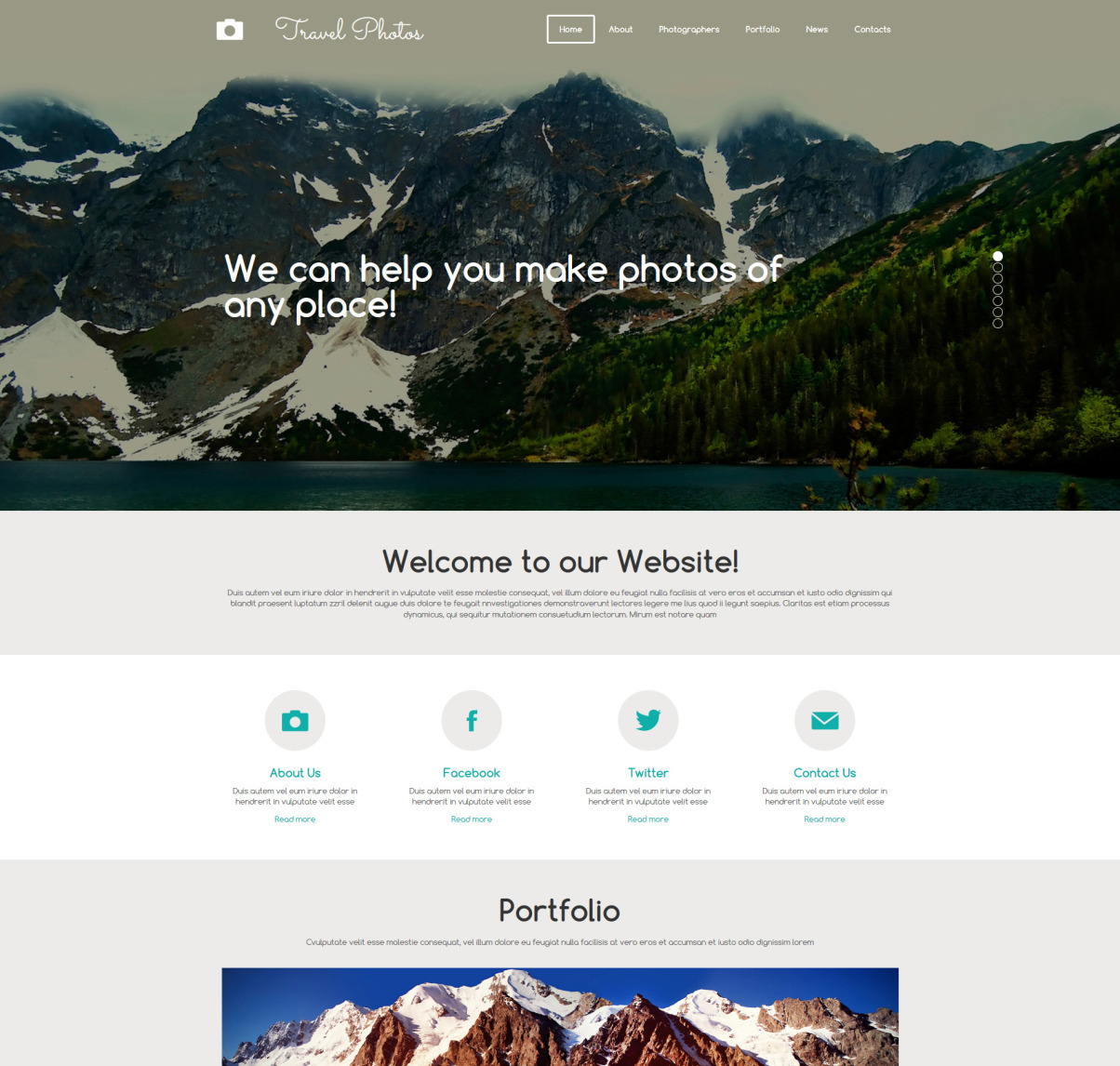 Photo Portfolio Site Builder | Responsive Moto CMS 3 Template #55346