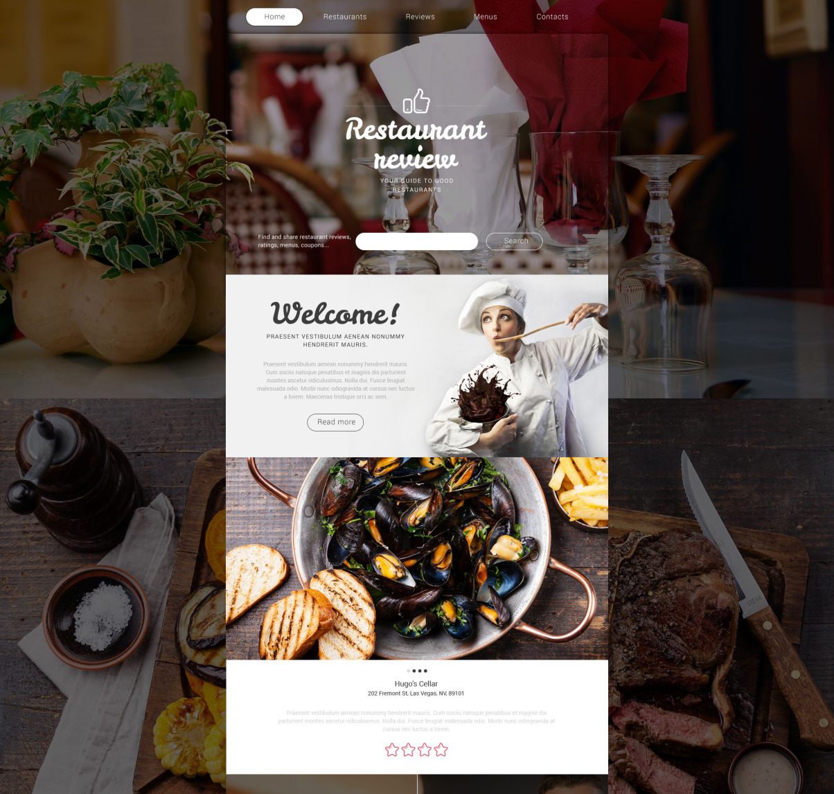 Restaurant Reviews Website Template