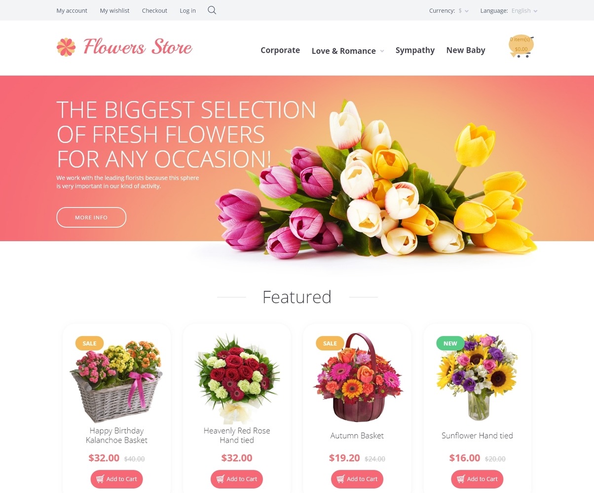 Flowers OpenCart Template
