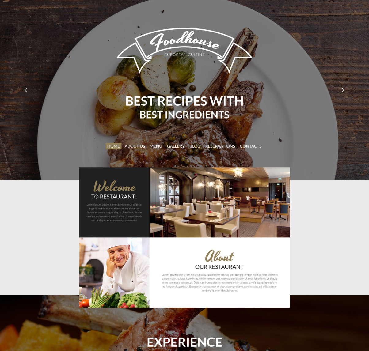 European Cuisine PSD Template #55904 - TemplateMonster