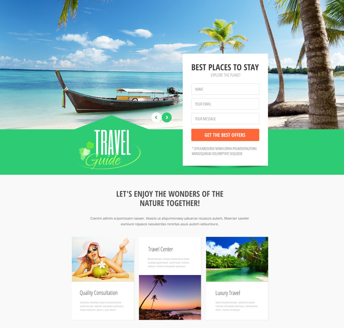 Travel Guide PSD Template