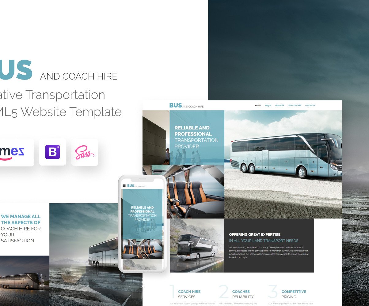 Bus And Coach Hire Bus Website Template