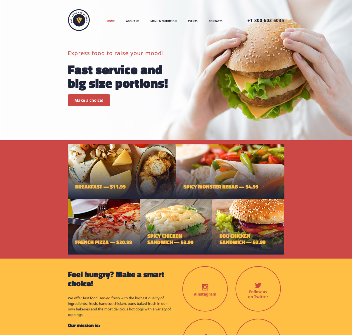 Fast Food Restaurant Website Template