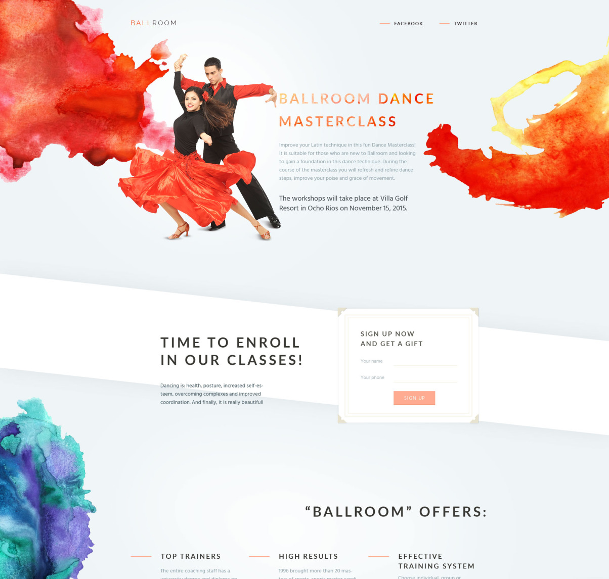 Dance Studio Responsive Landing Page Template #58026