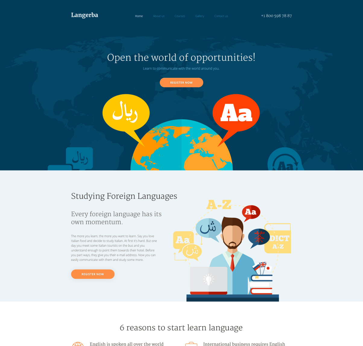 Language Center Website Template