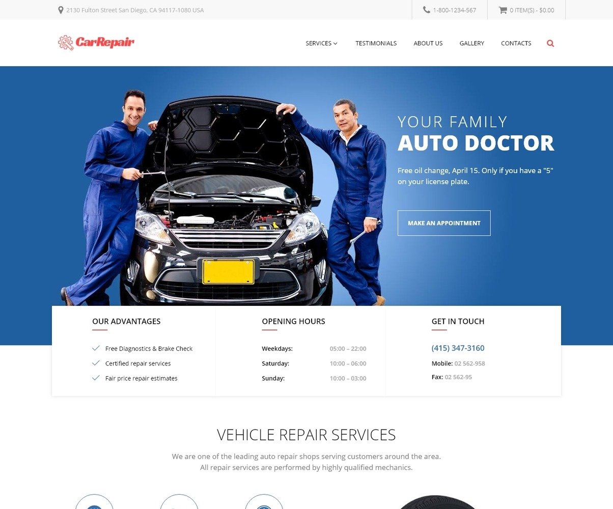 Auto Repair Web Template - Car Repair Car Repair Service Responsive Website Template 58706 0 Original