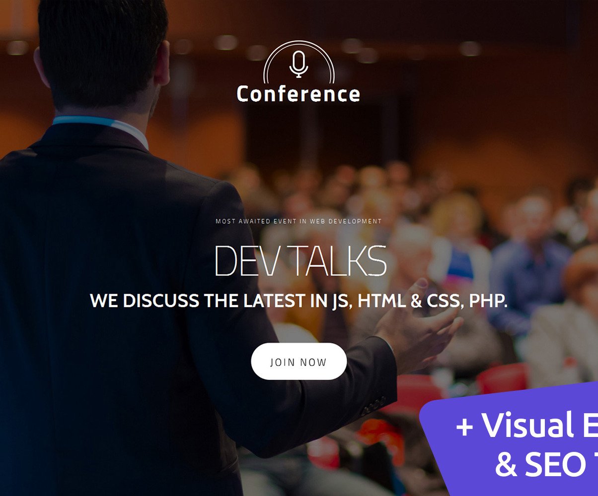 Conference Moto CMS 3 Template #58806 - TemplateMonster