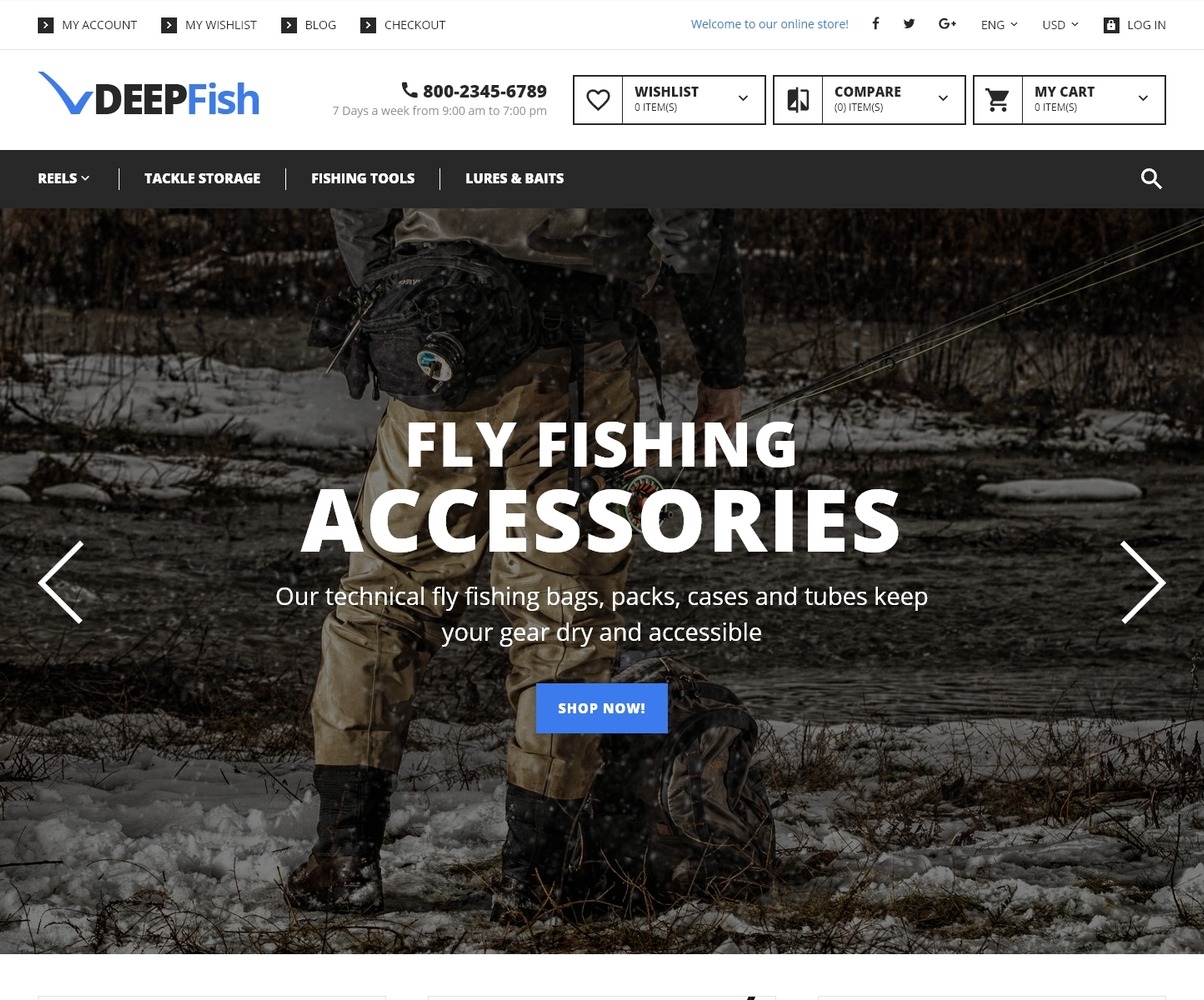 Fishing Store Magento Theme