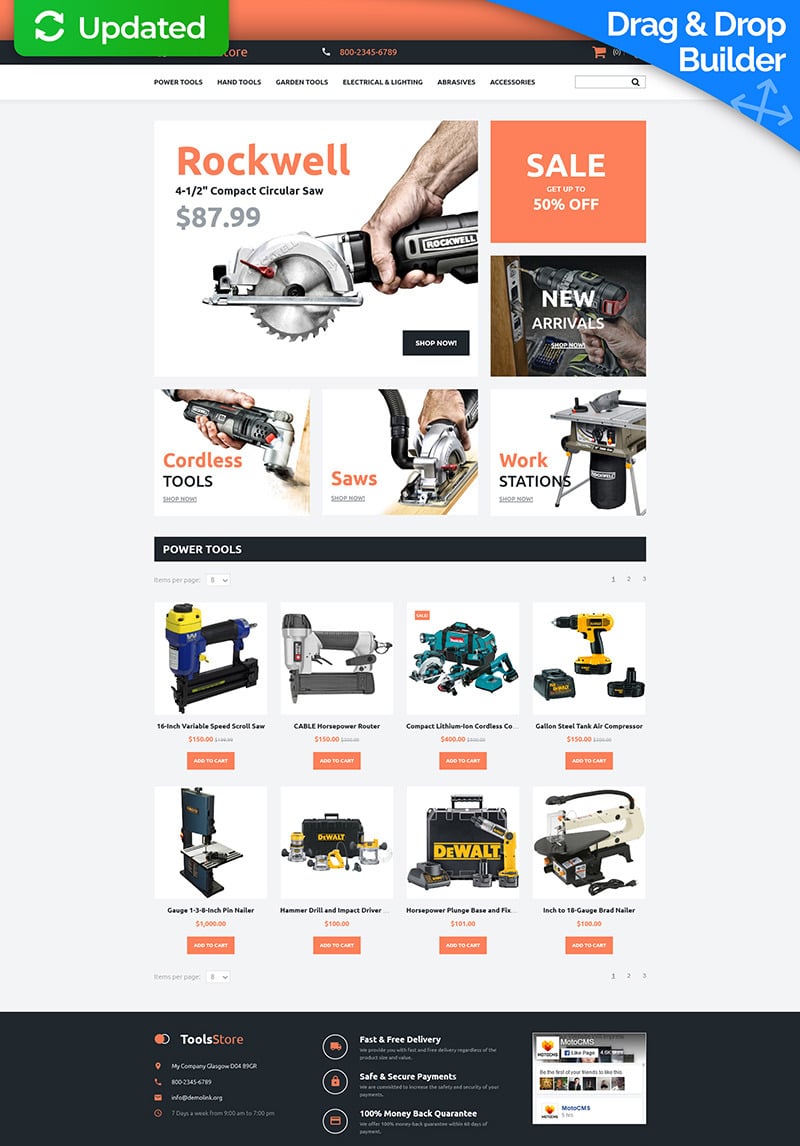 Tools & Equipment MotoCMS Ecommerce Template #58999