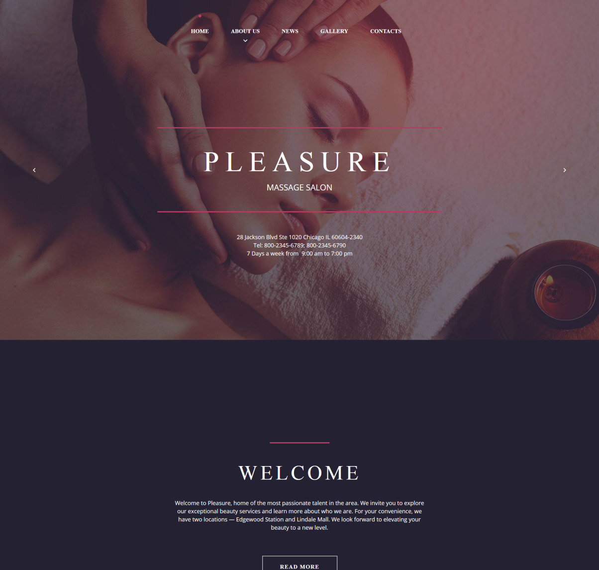 Massage Salon Moto Cms Html Template 61294