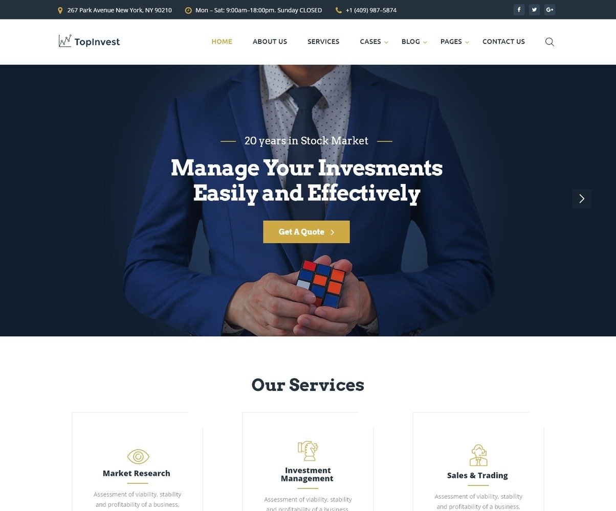Holding Company Website Template