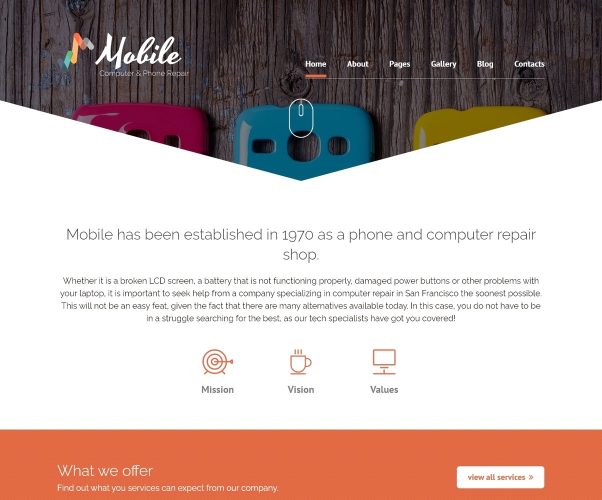 Mobile Phone Repairs Joomla Template