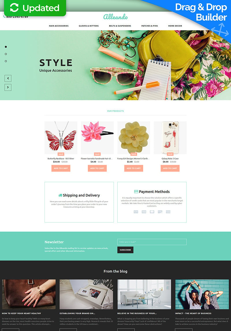 Gifts Store Responsive MotoCMS Ecommerce Template #63717