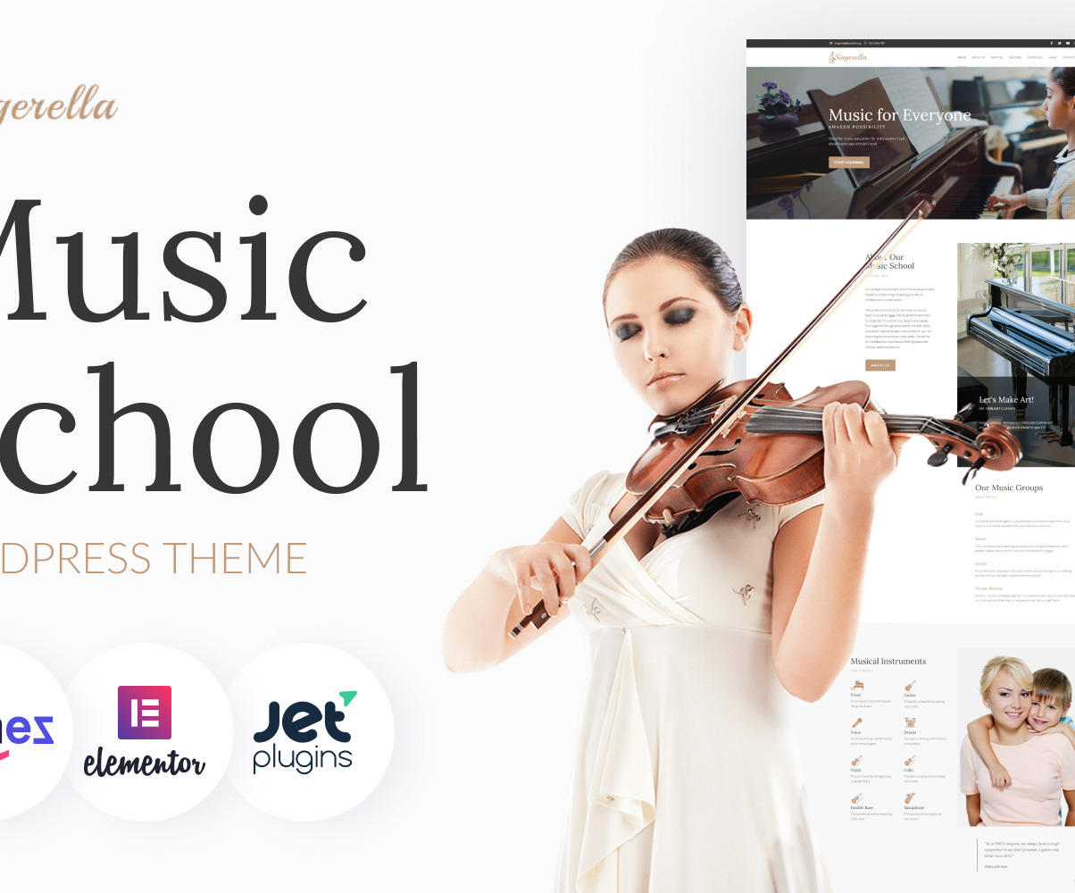 Download Singerella – Music School WordPress Theme | Premium themes & Plugins