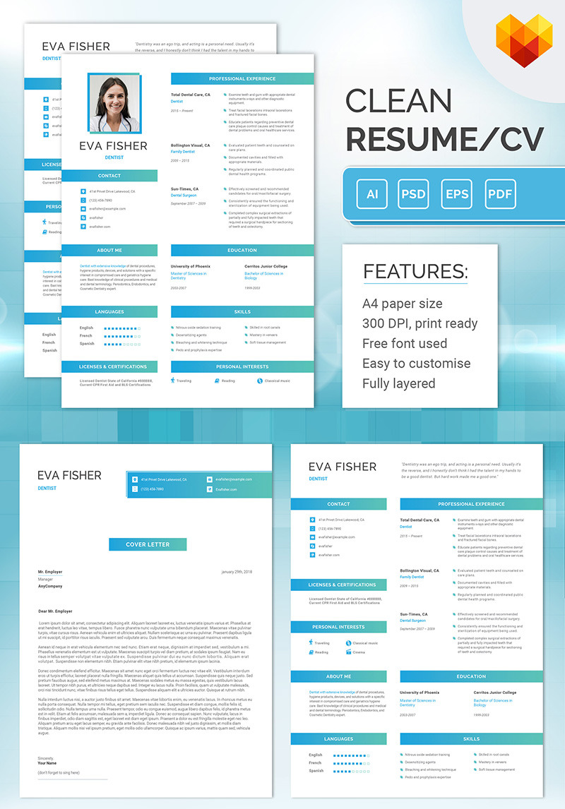 Eva Fisher - Dentist Resume Template #66458