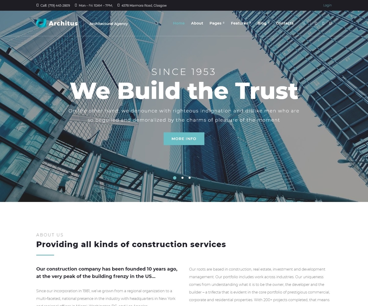 Architus - Construction WordPress Theme #66887