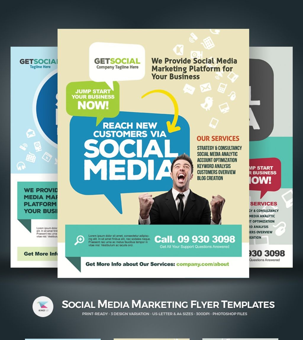 Social Media Marketing Flyers PSD Template #67235