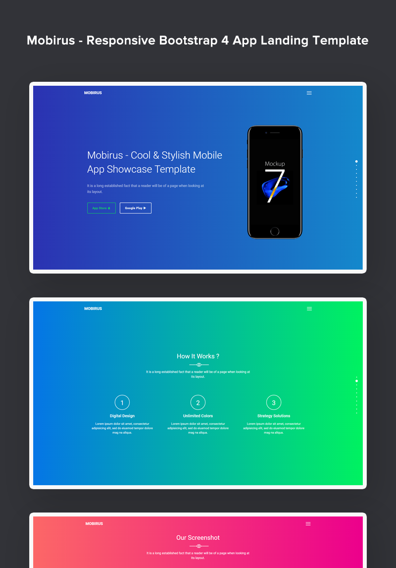 Download Mobirus – Responsive Bootstrap 4 App Landing Page Template #67690 | Premium themes & Plugins