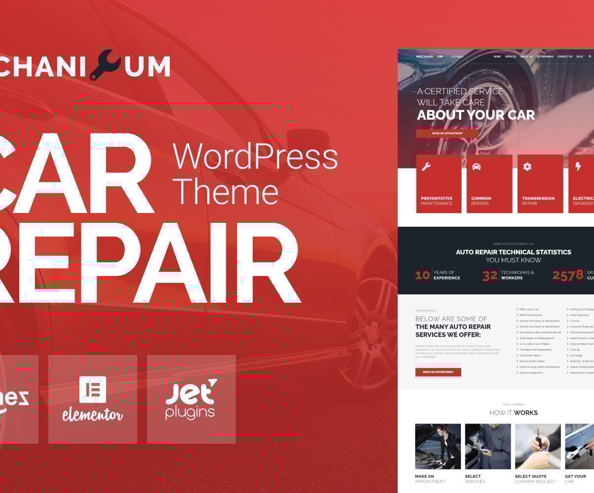 Mechanicum Car Repair Wordpress Elementor Theme