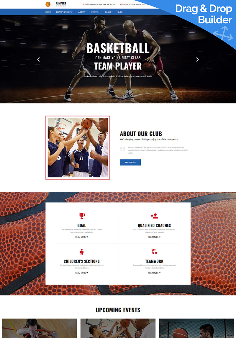 Download Jumpers – Basketball Club Moto CMS 3 Template | Premium themes & Plugins