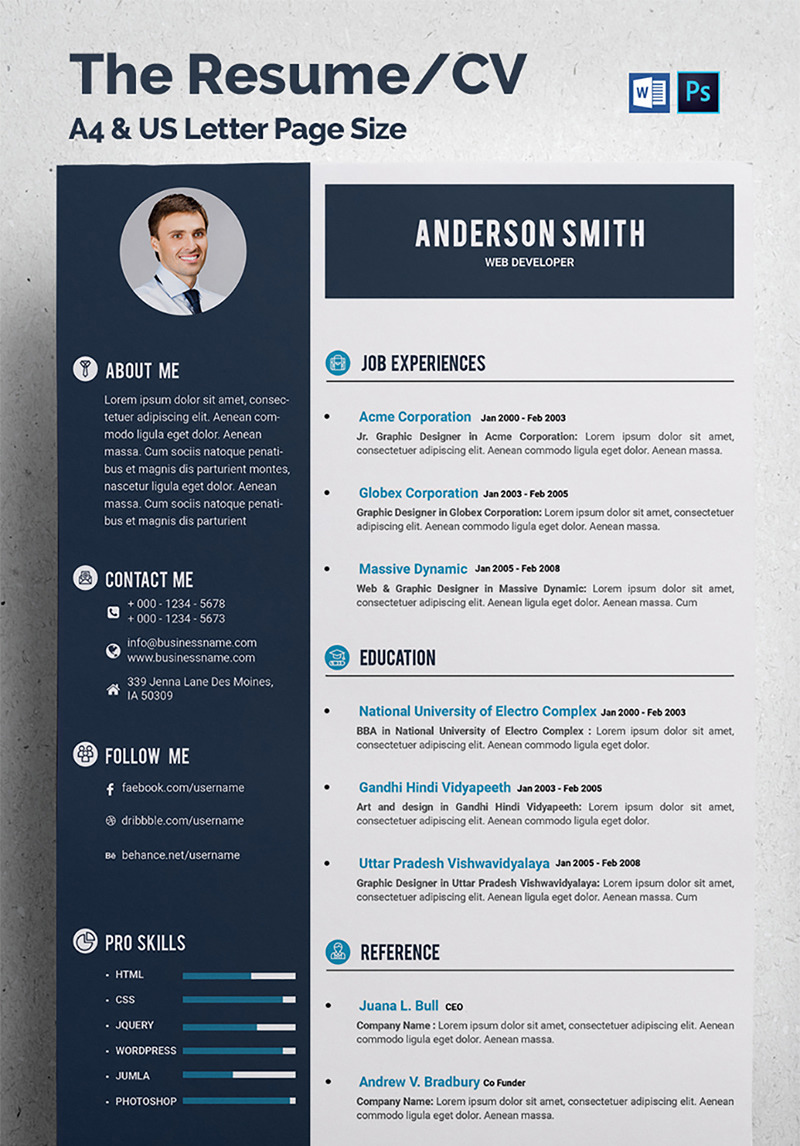 Web resume online image
