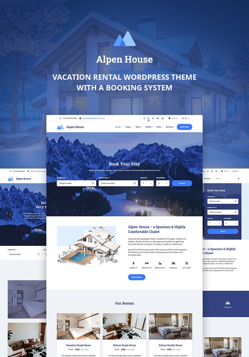 Vacation Rental Wordpress Theme Alpen House