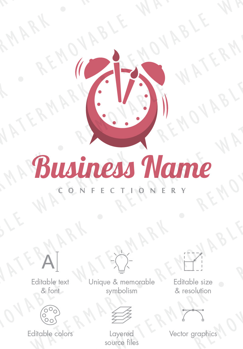 Celebration Alarm Clock Logo Template 70547