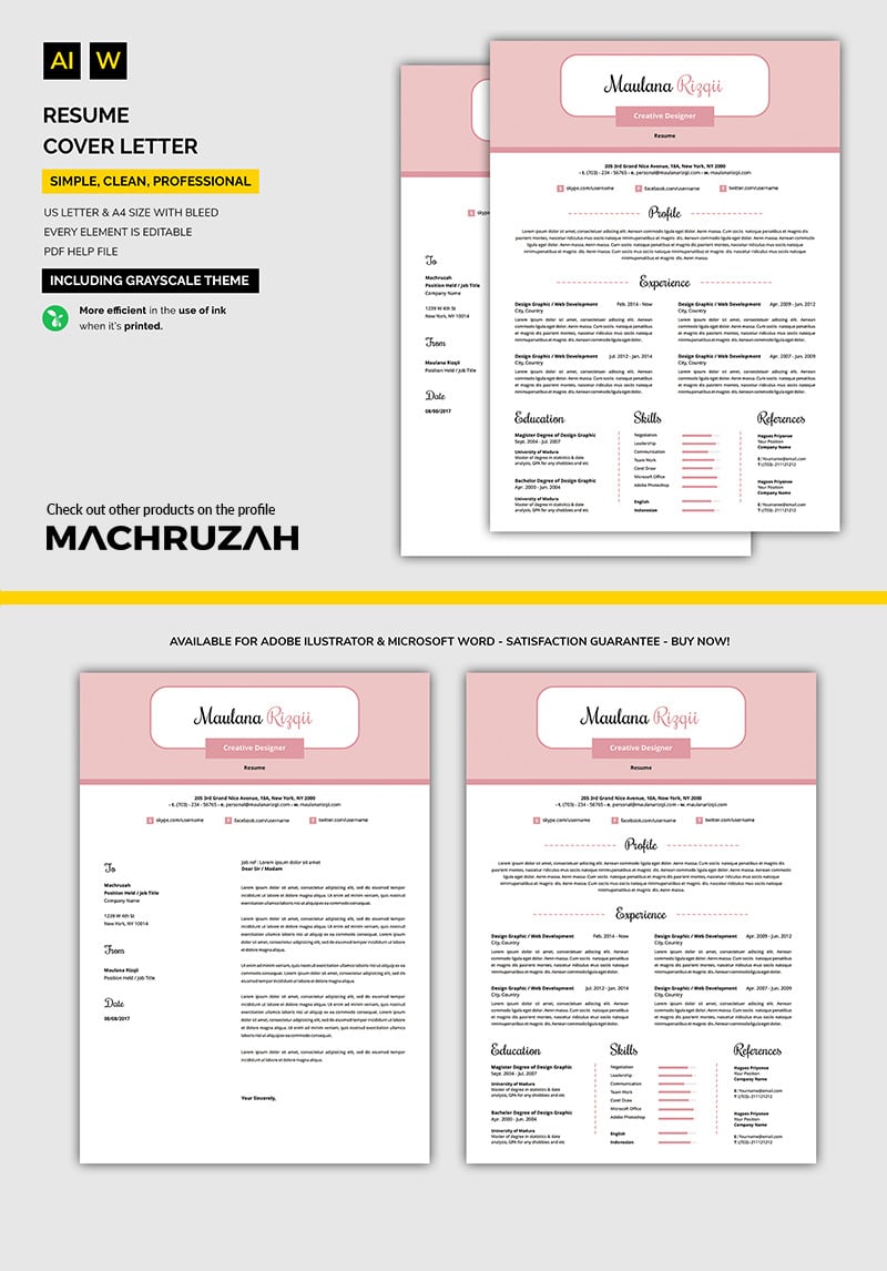 Feminine Resume Template #71124 Feminine Resume Template #71124