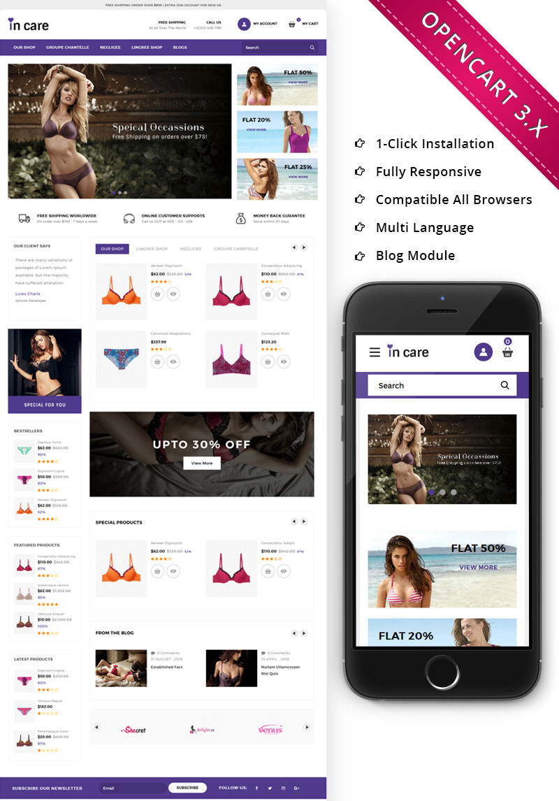 Download Incare Lingerie Store – Responsive OpenCart Template | Premium themes & Plugins