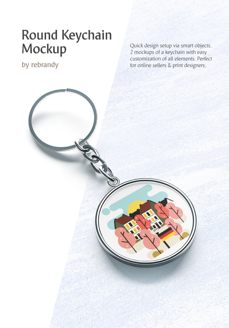 Download Round Keychain Product Mockup #72158