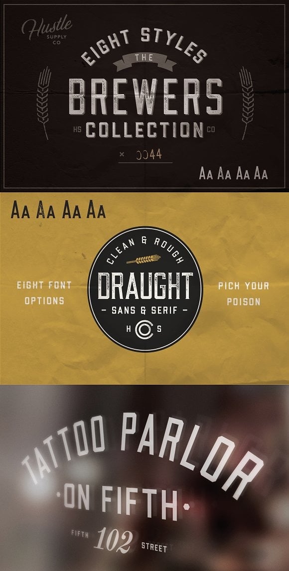 The Brewers Font Collection: 8 Fonts Font #73241