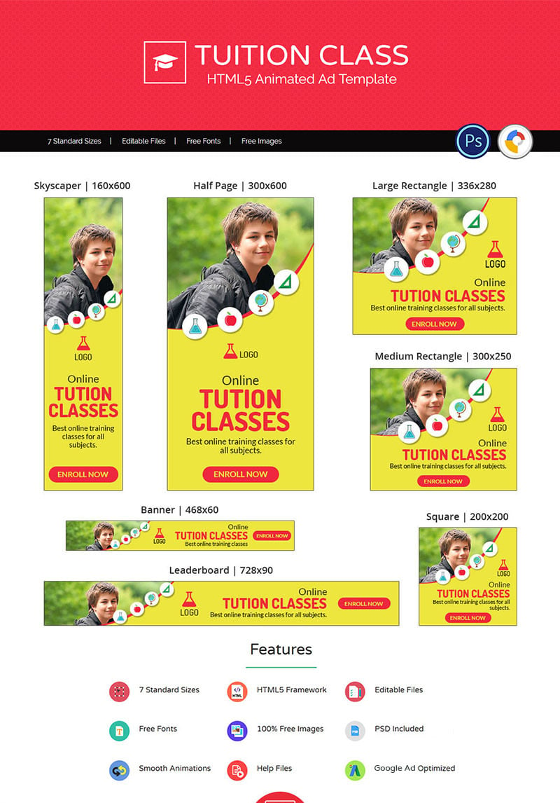Education Institute Tuition Class Ad Animated Banner