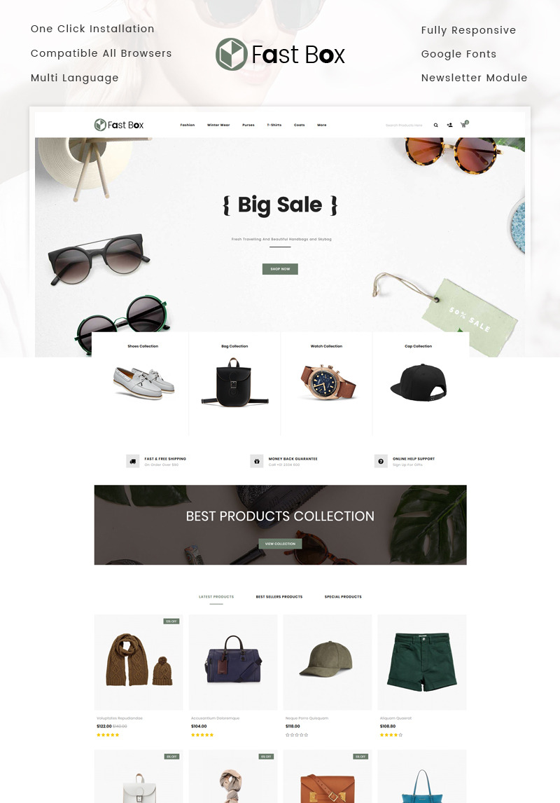 Fast Box - Accessories Store OpenCart Template #73681