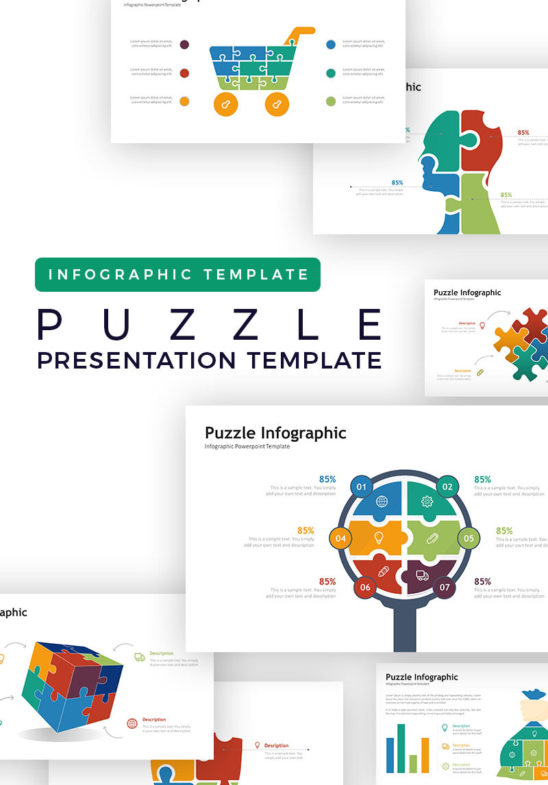 Puzzle Presentation - Infographic PowerPoint Template #73641